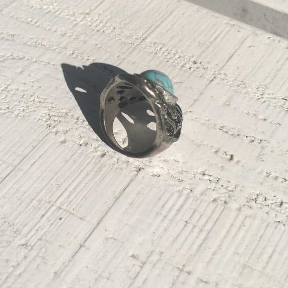 Turquoise and Silver Boho Ring - Picture 3 of 3